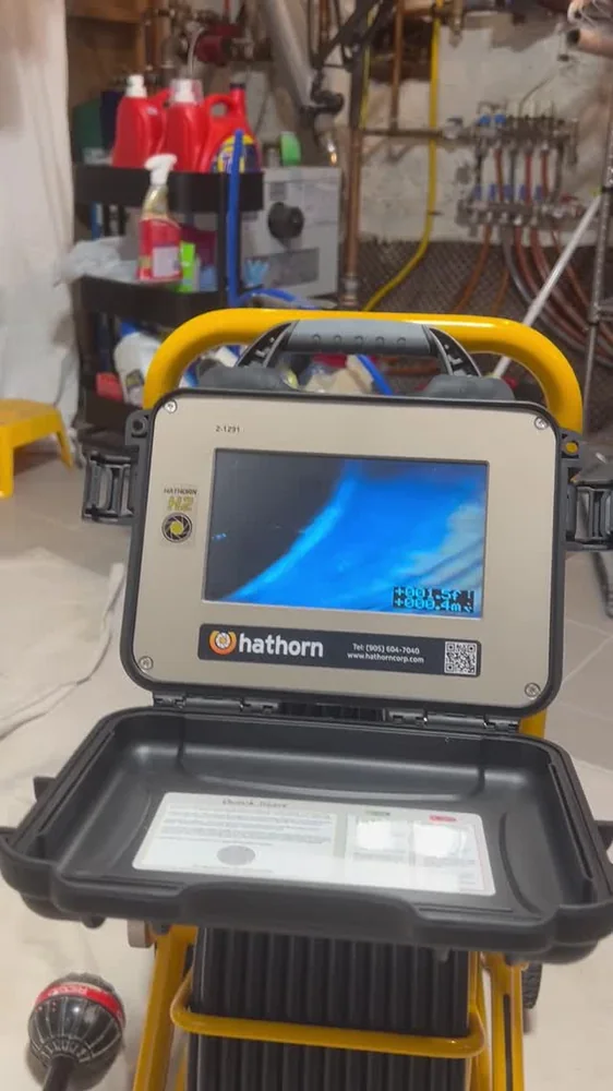 Drain camera inspection equipment used to assess a sewer line