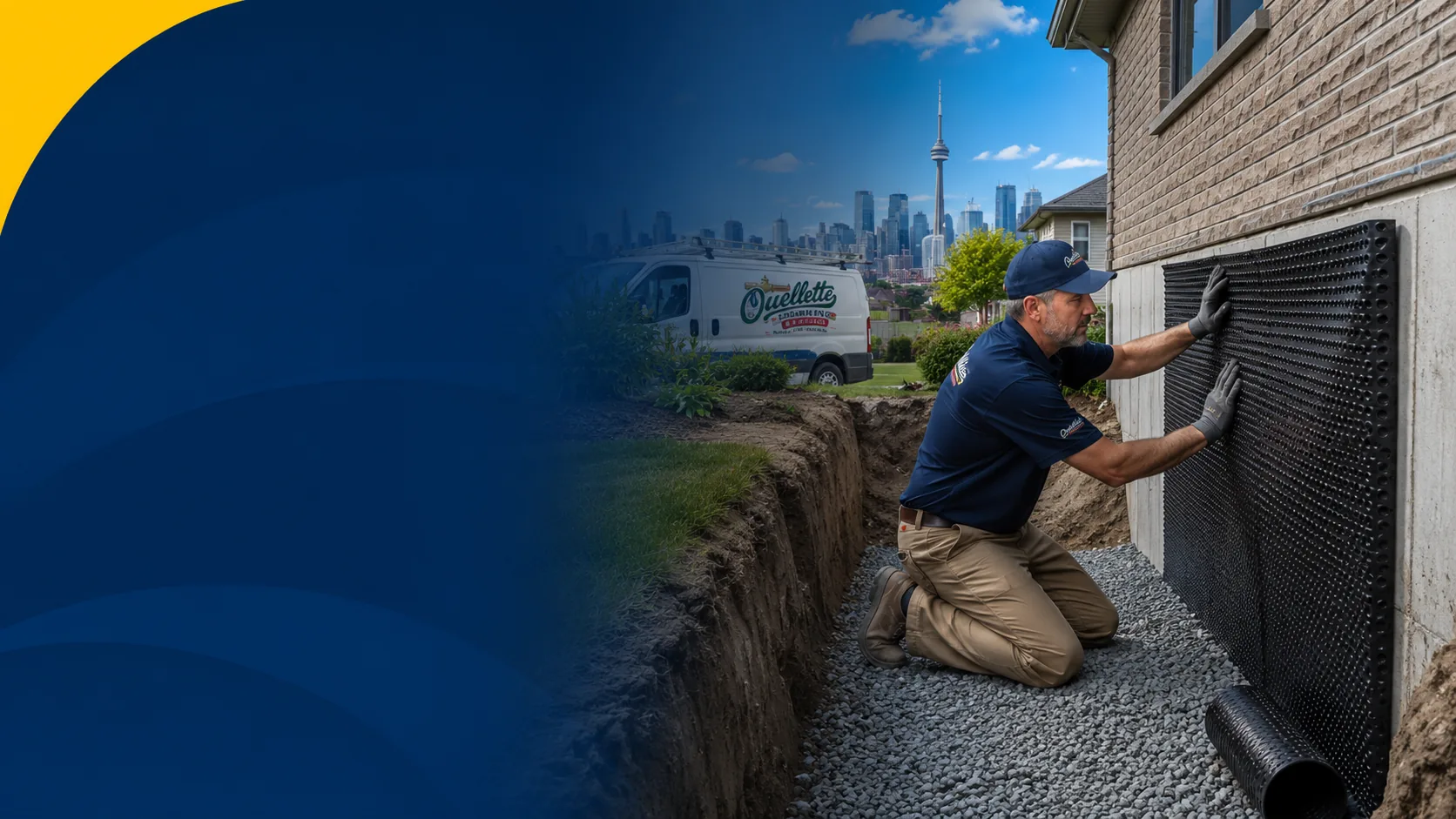 Exterior foundation waterproofing work